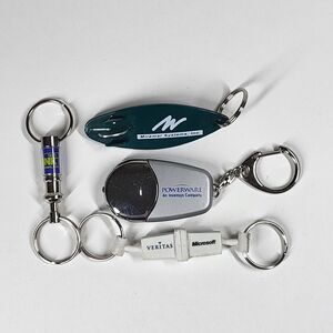 Tech Industry Keychain Advertising Lot 1990s Microsoft Veritas Powerware Y2K IT